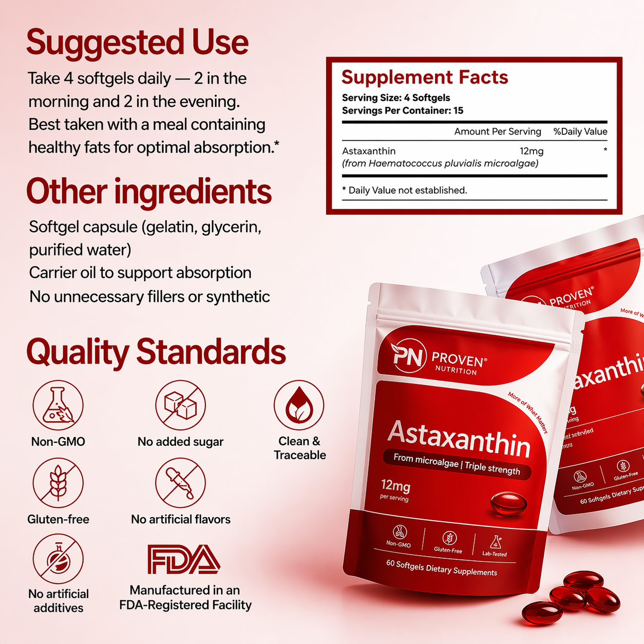 Astaxanthin Softgel Capsules - 120 SoftGels